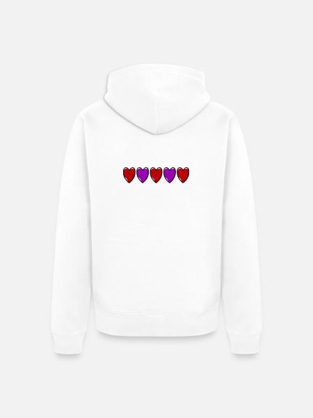 Heart Line Love - Unisex Premium Organic Zip Hoodie - white