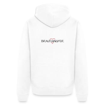 Brautjungfer Herz Junggesellinenabschied - Unisex Premium Bio Zip Hoodie - Weiß - Hinten - Thijin (182cm)