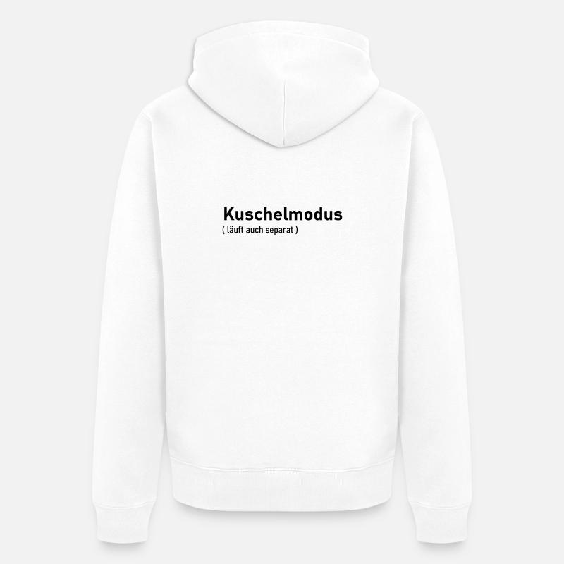 Kuschelmodus - Unisex Premium Bio Zip Hoodie - Weiß