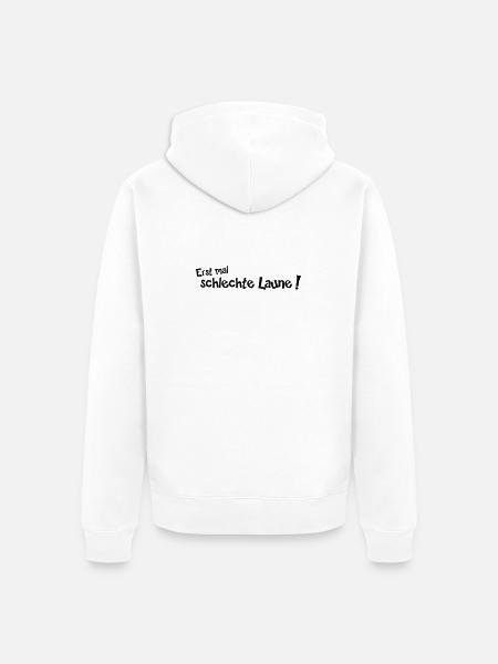 Erstmal schlechte Laune - Unisex Premium Bio Zip Hoodie - Weiß