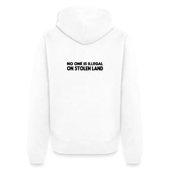 Personne n’est illégal sur des terres volées - Illégalité - Veste à capuche bio Premium Unisexe - blanc - Dos - Thijin (182cm)