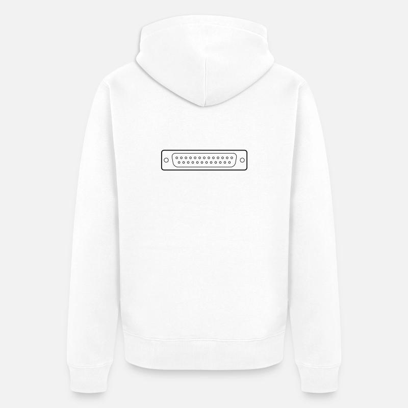 DB 25 Connector Parallel, Drucker - Unisex Premium Bio Zip Hoodie - Weiß