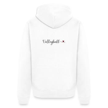 Volleyball - Unisex Premium Bio Zip Hoodie - Weiß - Hinten - Thijin (182cm)