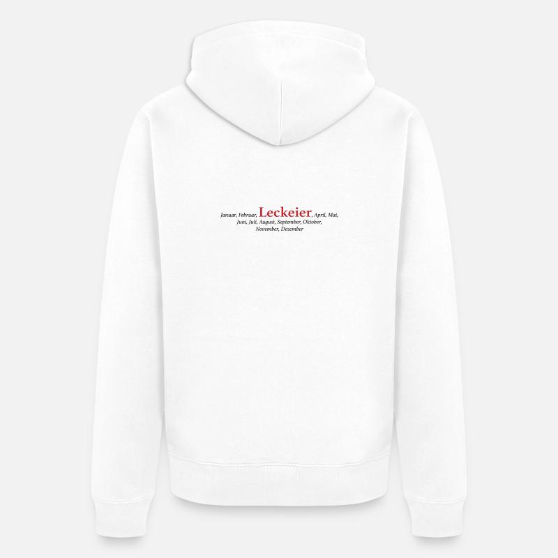 Leck Eier - Unisex Premium Bio Zip Hoodie - Weiß