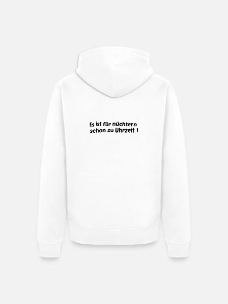 Zu Uhrzeit - Unisex Premium Bio Zip Hoodie - Weiß