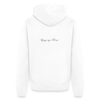 Keep your eyes on the horizon (schwarz) - Unisex Premium Bio Zip Hoodie - Weiß - Hinten - Thijin (182cm)