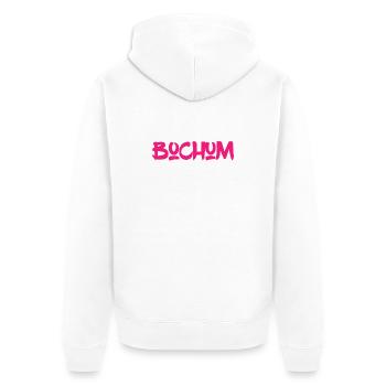 Bochum - Ruhrpott - Ruhr - Pott - Zeche - Kumpel - Unisex Premium Bio Zip Hoodie - Weiß - Hinten - Thijin (182cm)