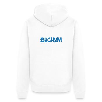 Bochum - Ruhrpott - Ruhr - Pott - Zeche - Kumpel - Unisex Premium Bio Zip Hoodie - Weiß - Hinten - Thijin (182cm)