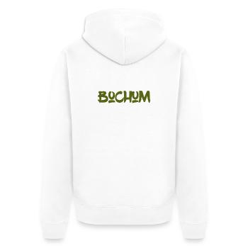 Bochum - Ruhrpott - Ruhr - Pott - Zeche - Kumpel - Unisex Premium Organic Zip Hoodie - white - Back - Thijin (182cm)