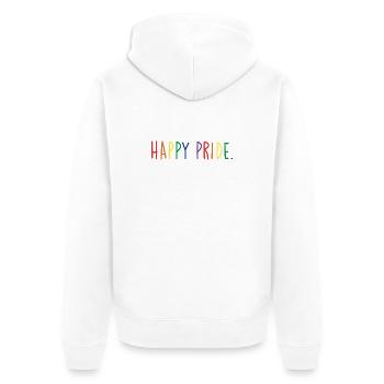 HAPPY PRIDE rainbow - Unisex Premium Bio Zip Hoodie - Weiß - Hinten - Thijin (182cm)