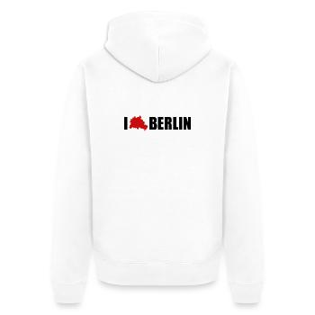 I Love Berlin - Unisex Premium Bio Zip Hoodie - Weiß - Hinten - Thijin (182cm)