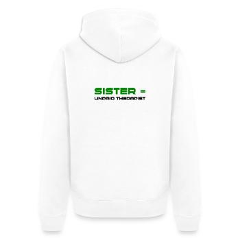 Green Bold Sister Typografie - Unisex Premium Bio Zip Hoodie - Weiß - Hinten - Thijin (182cm)