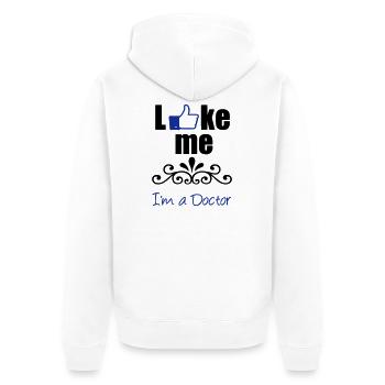Like the Doctor - Unisex Premium Organic Zip Hoodie - white - Back - Thijin (182cm)
