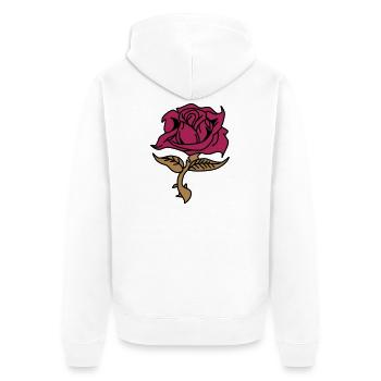 Rose (fleur) - Veste à capuche bio Premium Unisexe - blanc - Dos - Thijin (182cm)