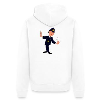 Dapper Police Parade Pose - Unisex Premium Organic Zip Hoodie - white - Back - Thijin (182cm)