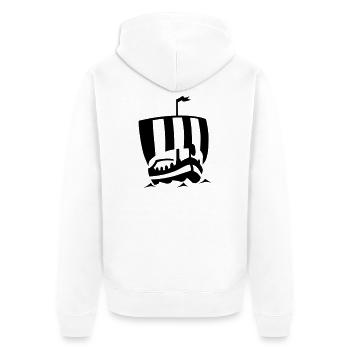 schiff_viking - Unisex Premium Organic Zip Hoodie - white - Back - Thijin (182cm)