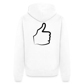 Pouce levé - Veste à capuche bio Premium Unisexe - blanc - Dos - Thijin (182cm)