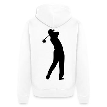golf - Unisex Premium Organic Zip Hoodie - white - Back - Thijin (182cm)
