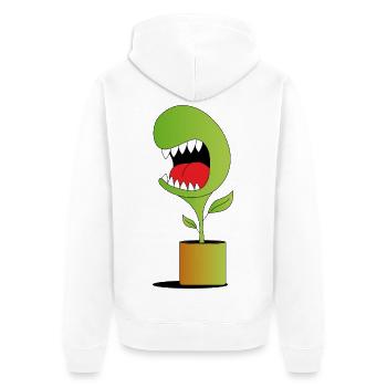 pflanze - Unisex Premium Bio Zip Hoodie - Weiß - Hinten - Thijin (182cm)