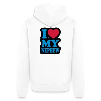 I love my nephew - Unisex Premium Organic Zip Hoodie - white - Back - Thijin (182cm)