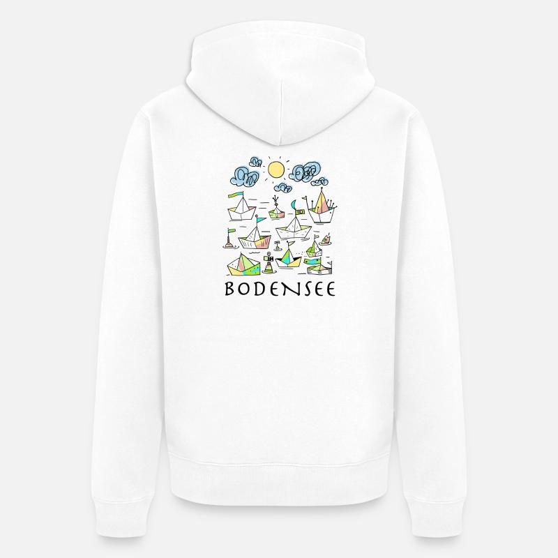 Bodensee - Unisex Premium Bio Zip Hoodie - Weiß