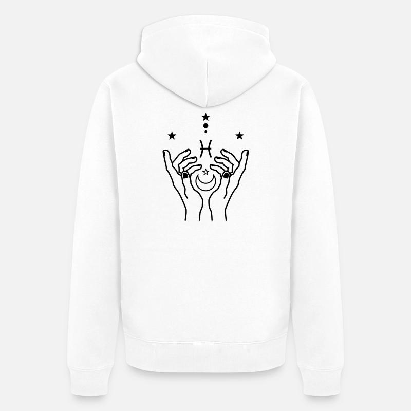 Astrologie du zodiaque Poissons - Veste à capuche bio Premium Unisexe - blanc