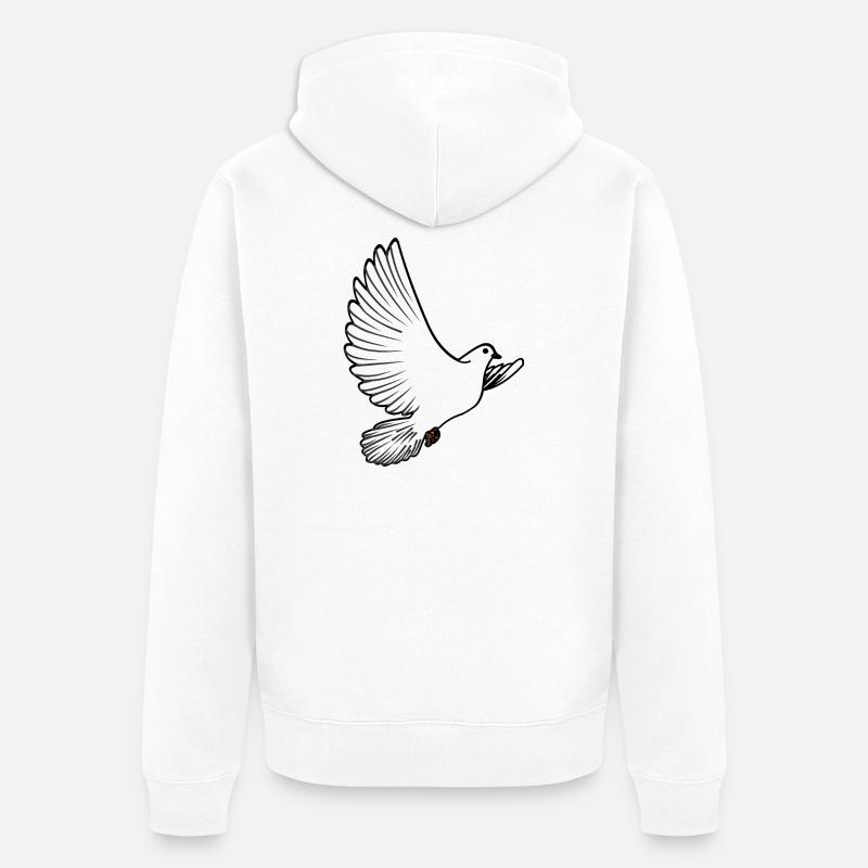 Weiße Taubenbrieftaube Ziertaube oder Friedenstaube - Unisex Premium Bio Zip Hoodie - Weiß