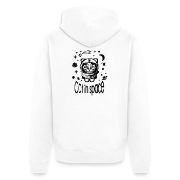 Cat in Space - Unisex Premium Bio Zip Hoodie - Weiß - Hinten - Thijin (182cm)