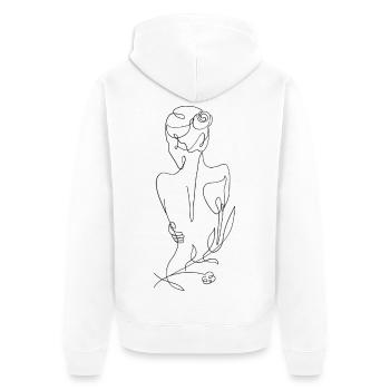 Woman T-shirt motif, print design - Unisex Premium Organic Zip Hoodie - white - Back - Thijin (182cm)