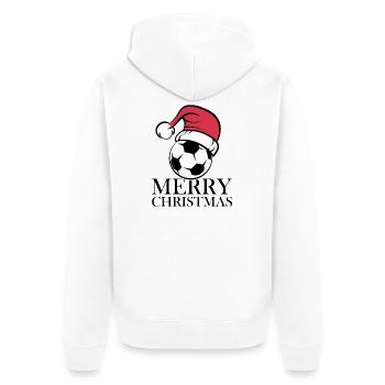 Joyeux Noël Football Noël Bonnet de Noël Football - Veste à capuche bio Premium Unisexe - blanc - Dos - Thijin (182cm)