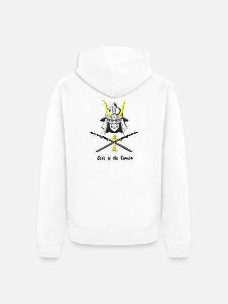 Samuraihelm Kabuto 4 - Unisex Premium Bio Zip Hoodie - Weiß