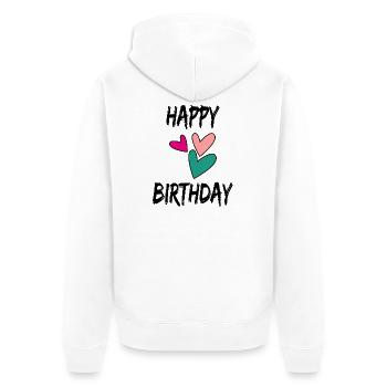 60. 60 YEARS. 60th ANNIVERSARY. 60TH BIRTHDAY. - Unisex Premium Organic Zip Hoodie - white - Back - Thijin (182cm)