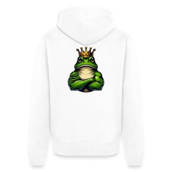 Grenouille royale musclée avec couronne - Veste à capuche bio Premium Unisexe - blanc - Dos - Thijin (182cm)