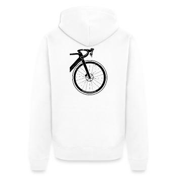 Détail de vélo de route Gravel Illustration Logo - Veste à capuche bio Premium Unisexe - blanc - Dos - Thijin (182cm)