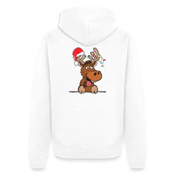Chapeau de Noël Renne Cool Noël Neige - Veste à capuche bio Premium Unisexe - blanc - Dos - Thijin (182cm)
