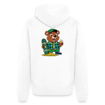 Ours patineur cool - Veste à capuche bio Premium Unisexe - blanc - Dos - Thijin (182cm)