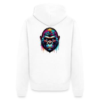 Gorilla - Unisex Premium Organic Zip Hoodie - white - Back - Thijin (182cm)