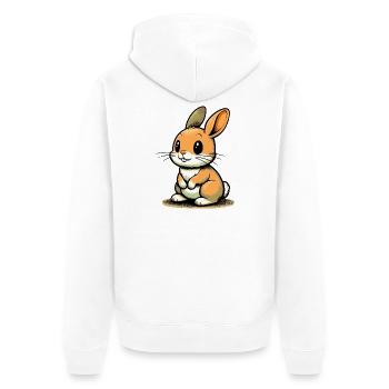 Lapin - Veste à capuche bio Premium Unisexe - blanc - Dos - Thijin (182cm)