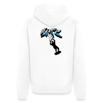 kiteboarding, kitesurfer, kiteboard, kitesurfing - Unisex Premium Organic Zip Hoodie - white - Back - Thijin (182cm)