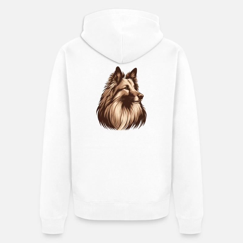Groenendael - Unisex Premium Bio Zip Hoodie - Weiß