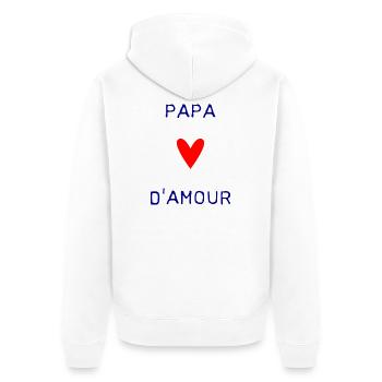 HAPPY FATHER'S DAY. DAD. FATHER'S DAY. FATHER - Unisex Premium Organic Zip Hoodie - white - Back - Thijin (182cm)