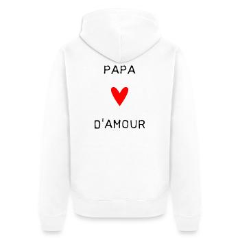 HAPPY FATHER'S DAY. DAD. FATHER'S DAY. FATHER - Unisex Premium Organic Zip Hoodie - white - Back - Thijin (182cm)