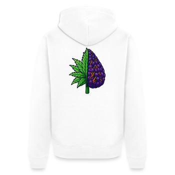 The Half Bud - Unisex Premium Organic Zip Hoodie - white - Back - Thijin (182cm)