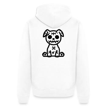 Dog Zombie - Unisex Premium Organic Zip Hoodie - white - Back - Thijin (182cm)