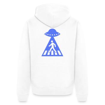 Drôle OVNI Stick Figure Alien Rencontre - Veste à capuche bio Premium Unisexe - blanc - Dos - Thijin (182cm)