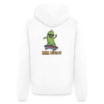 Gurken-Vibes - Unisex Premium Bio Zip Hoodie - Weiß - Hinten - Thijin (182cm)