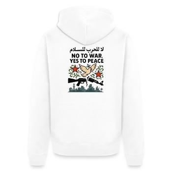 Ja zum Frieden - Veste à capuche bio Premium Unisexe - blanc - Dos - Thijin (182cm)