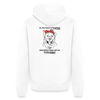 Drôle Rottweiler Croquis Line Art Design Bandana - Veste à capuche bio Premium Unisexe - blanc - Dos - Thijin (182cm)