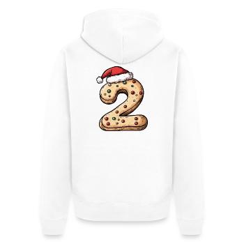 Biscuit de Noël à 2 chiffres - Veste à capuche bio Premium Unisexe - blanc - Dos - Thijin (182cm)