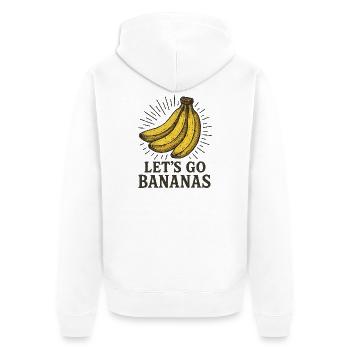 Bananen Lets Go Bananen - Unisex Premium Bio Zip Hoodie - Weiß - Hinten - Thijin (182cm)